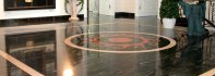 Interior Design. Livingroom made from diverse Marbles - Porto Rosa - granite floor with rosette and bordering.jpg